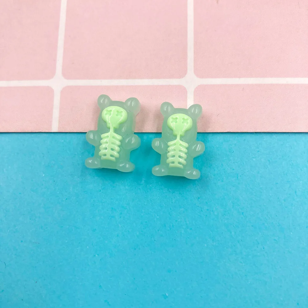 20 шт желе Смолы Скелет медведя подвеска Подвески с плоской задней частью