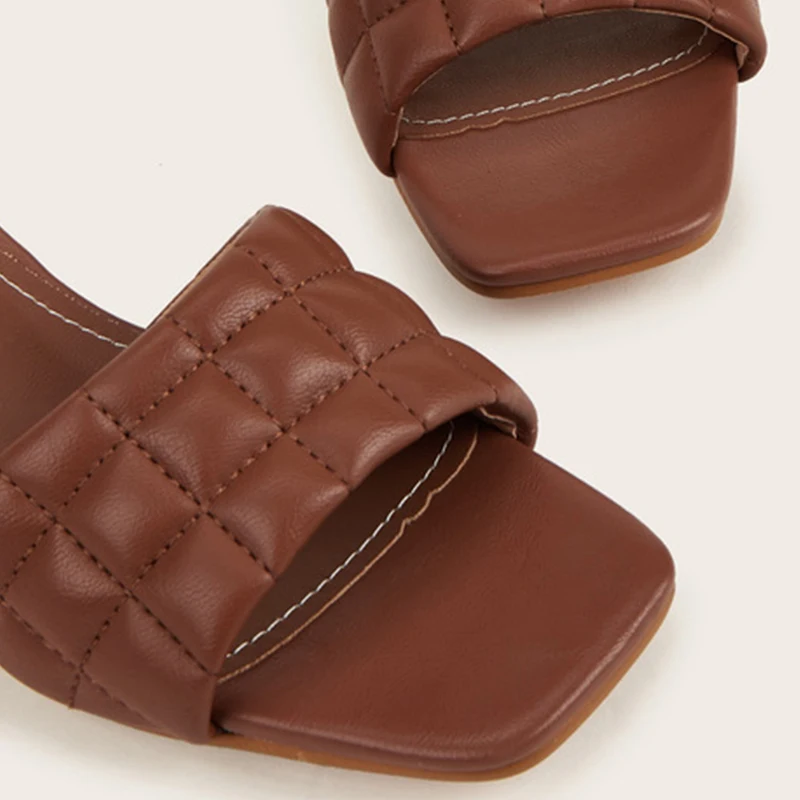 

Women Pumps Individual Lattice Weave Slippers Gladiator Summer Outdoor New Ladies Shoes Square Head Casual Women's Sandals 2021