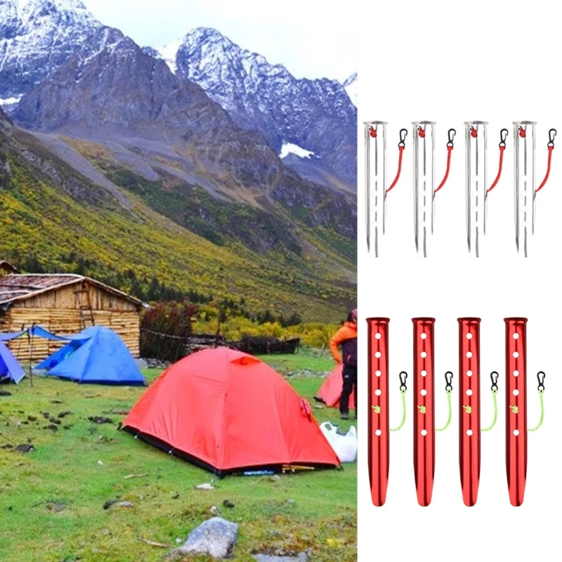 

4 Pcs/Set U-Shaped Snow Nails Aluminum Alloy Nails Pegs Beach Sand Ground Stakes