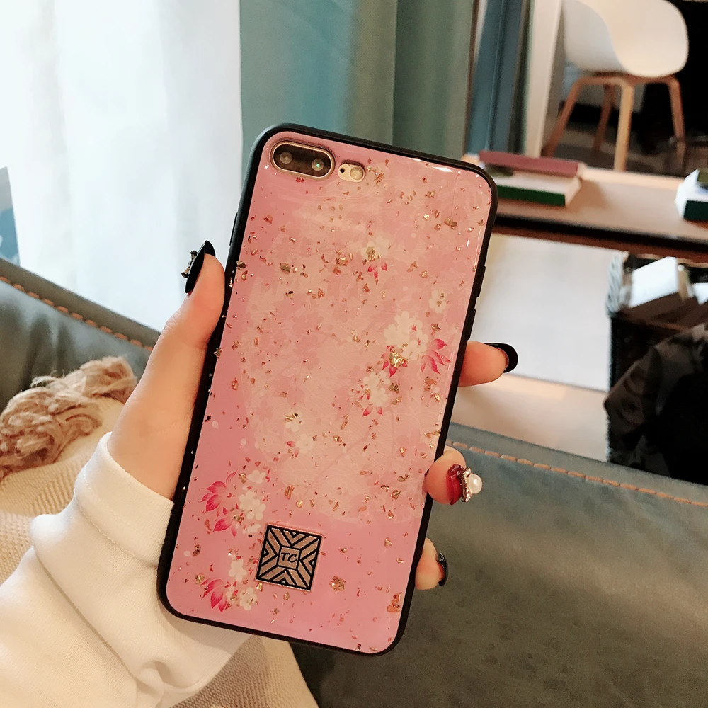 Золотой фольга мрамор Bling чехол для телефона для iPhone 11 pro XS Max XR X TPU гранитный чехол с геометрическим рисунком для iPhone 7 8 6 6s Plus блестящий чехол