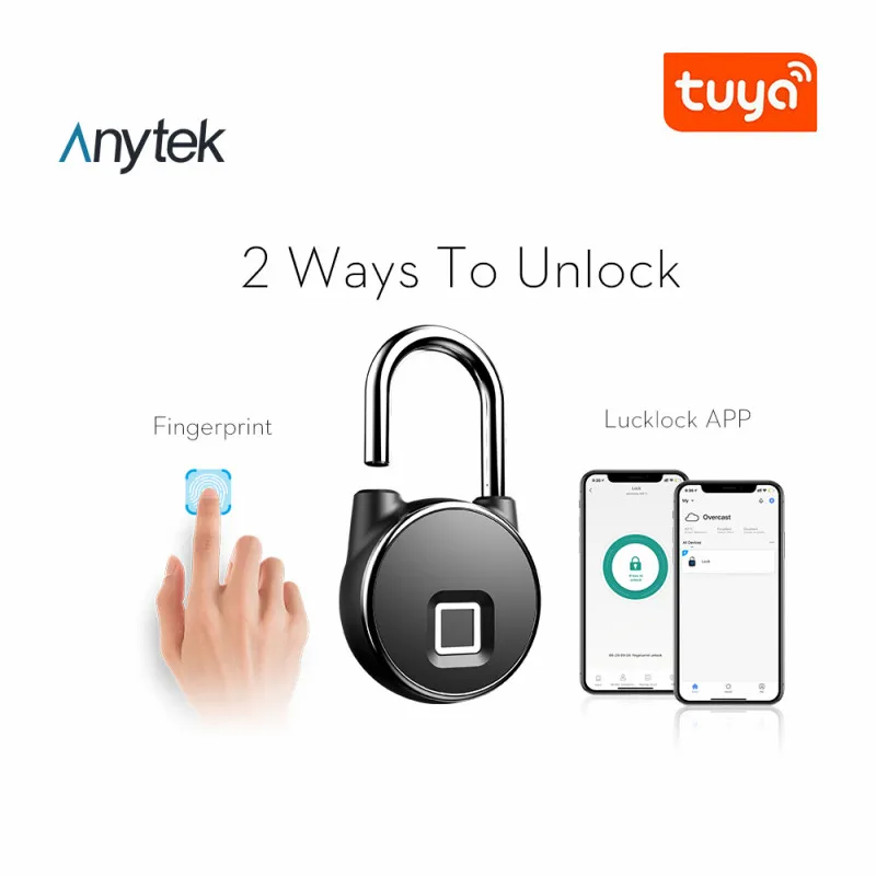 

Bluetooth-compatible Fingerprint Lock Portable Keyless Smart USB Electric Lock Bag Luggage Case Phone Tuya APP Control Lock