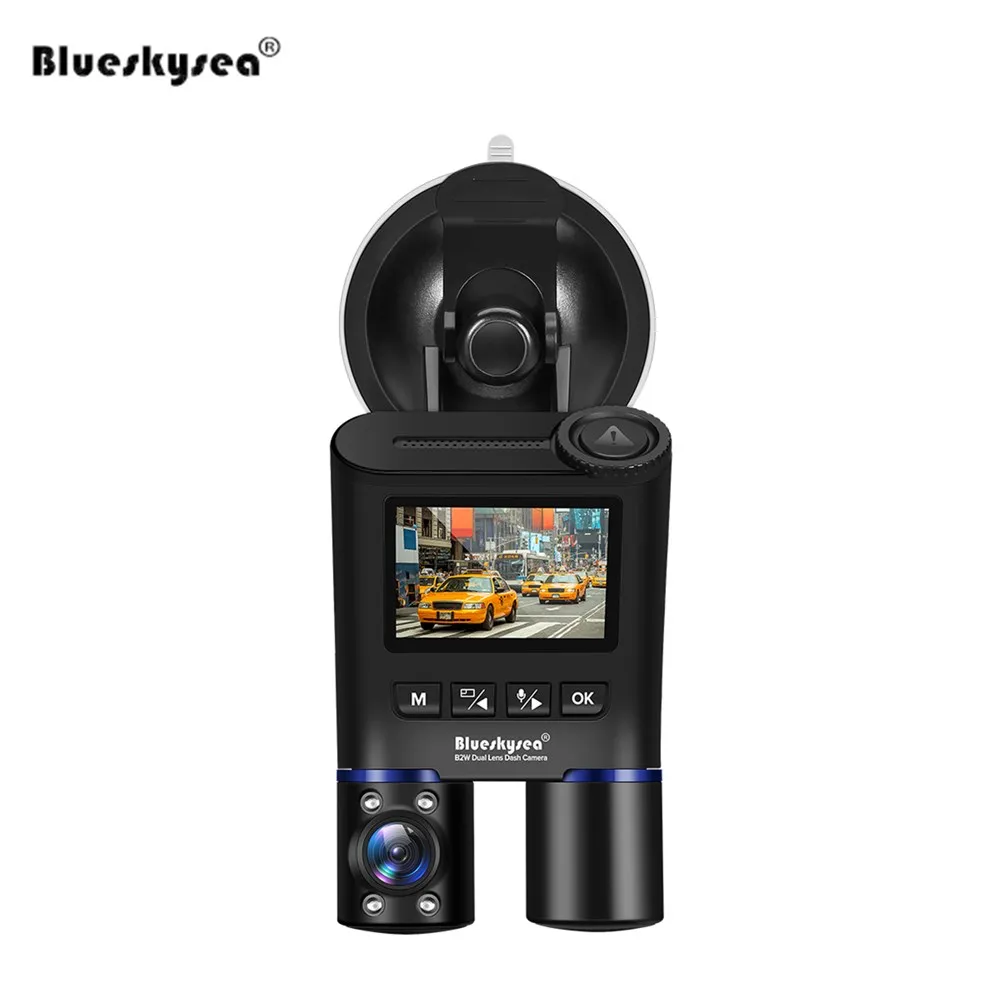 Blueskysea Автомобильный видеорегистратор B2W HD 1080P IR с ночным видением DVR двумя линзами
