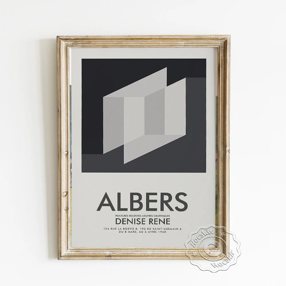 

Josef Albers Exhibition Abstract Art Museum Poster, Formulation Articulation Portfolio Prints, Folder Image Modern Wall Picture