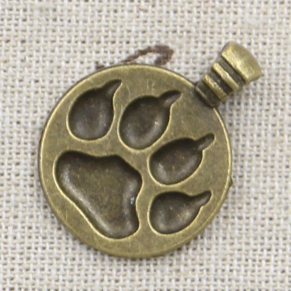 8 шт. подвески в виде медвежьей лапы 28x21 мм античный бронзовый серебристый цвет с