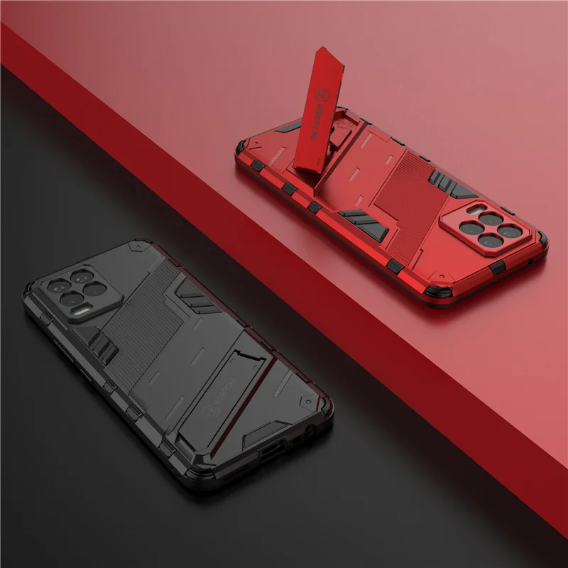 Holder Case For OPPO Realme 8 Pro Cover For Realme 8 Pro Capas Fashion Punk PC Back Kickstand Back Cover For Realme 8 Pro Fundas