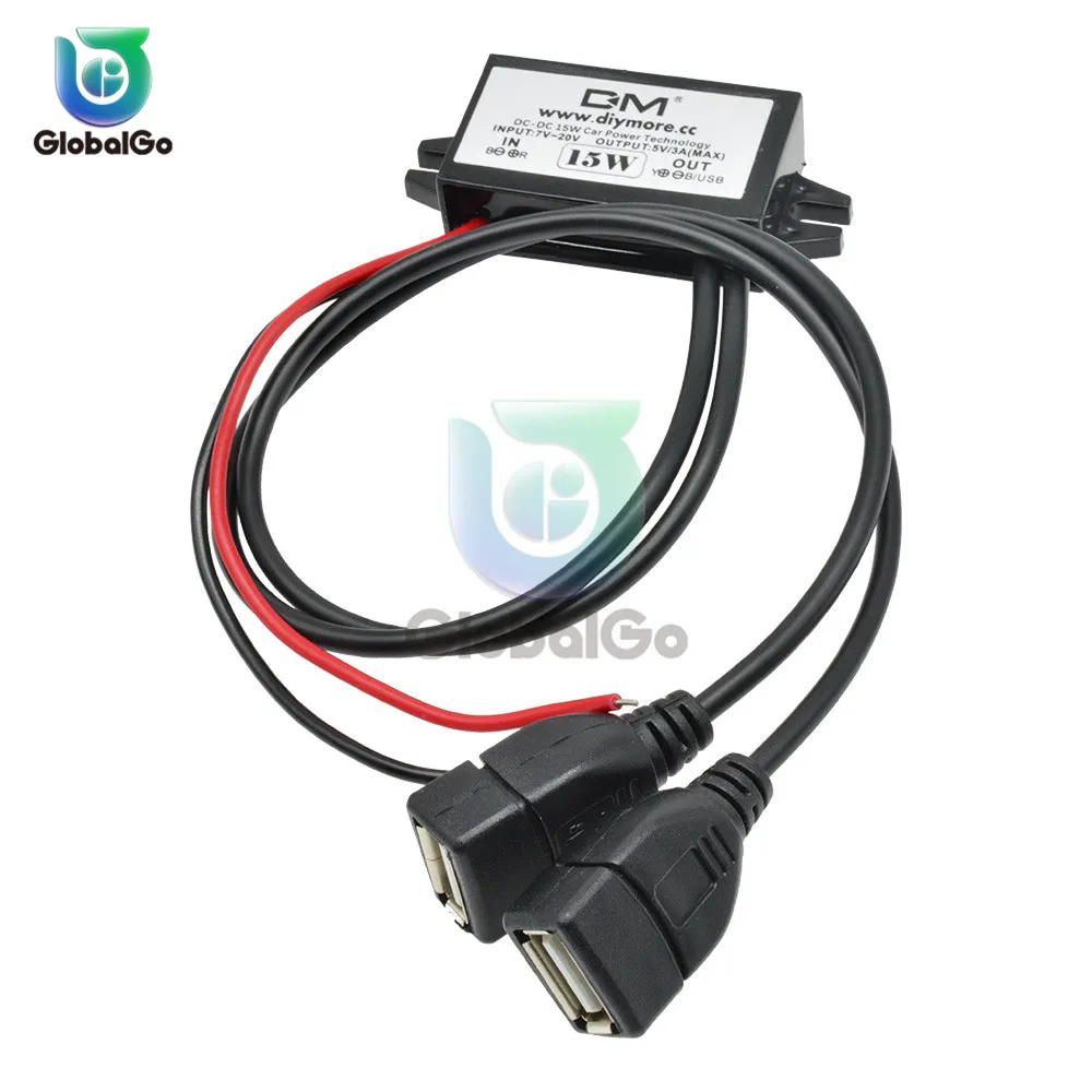 USB DC понижающий преобразователь модуль питания 7 20 в до 5 В 3 А 15 Вт