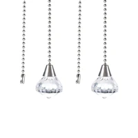 uxcell acrylic pendant 12 inch silver tone pull chain for lighting fans clear 2 pcs