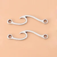 50pcslot silver color ocean sea wave connectors charms pendants 2 sided for bracelet jewelry making accessories