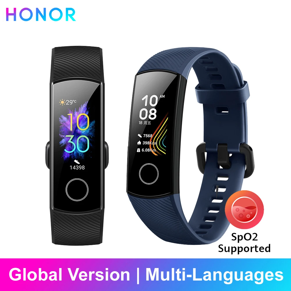 Оригинальный Смарт браслет Huawei Honor Band 5 пульсометр трекер уровня кислорода в
