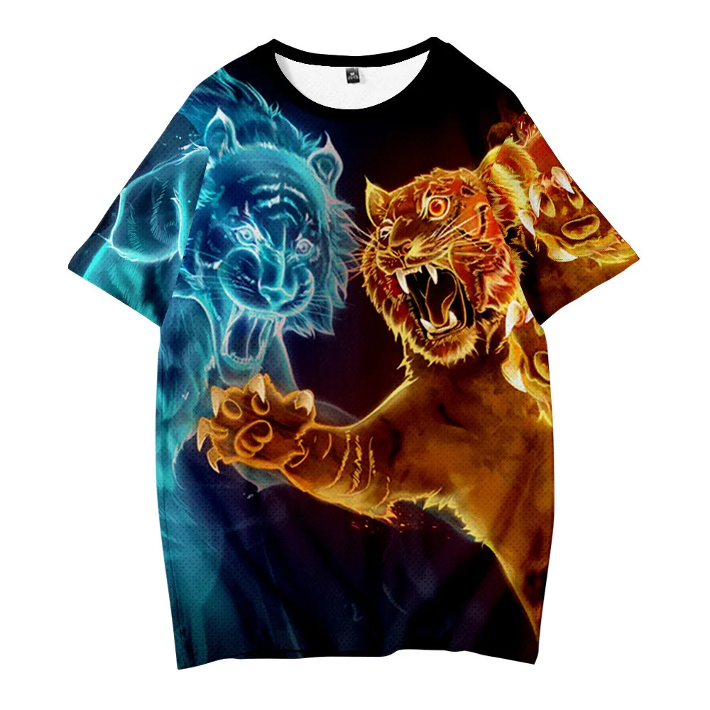 

2021 Творческий Тигр 3D печатных футболки для женщин/для мужчин модные летние футболки с коротким рукавом Повседневная Уличная одежда