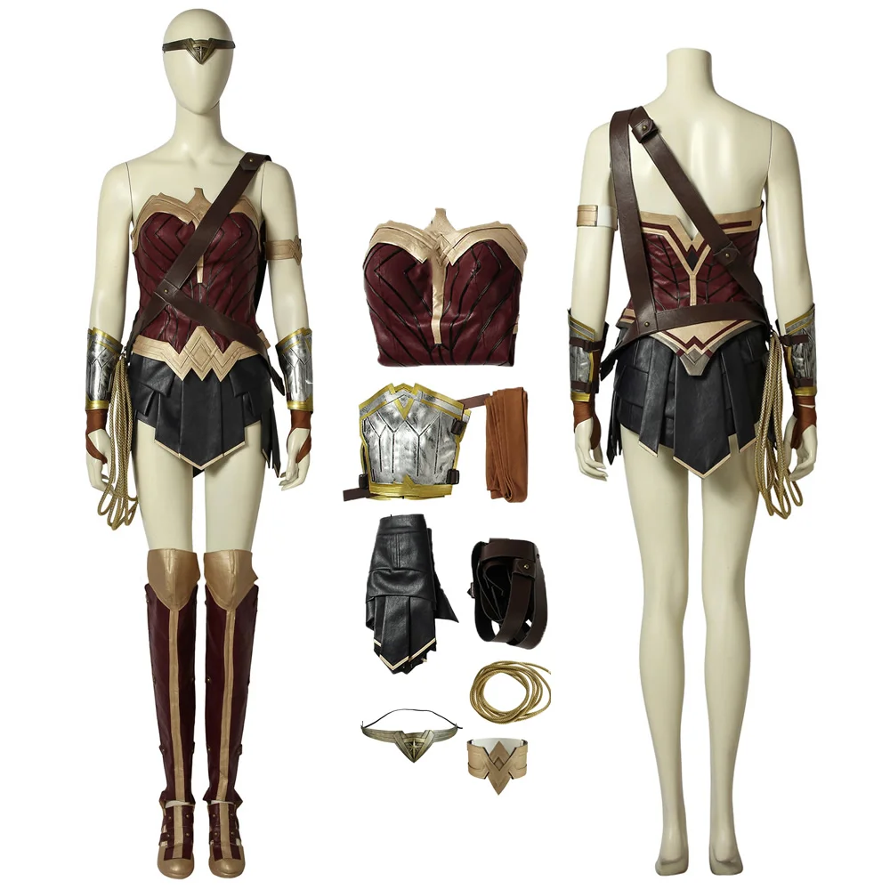 Wonder Woman костюм Косплей Диана Принц полный комплект мягкий материал|Костюмы из