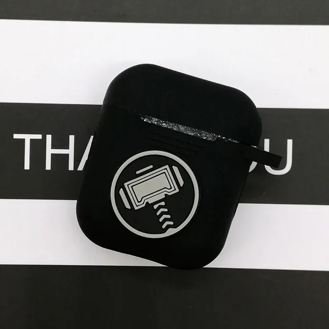 black Raytheon Популярный мультяшный беспроводной Чехол для наушников для Apple AirPods, силиконовый чехол для зарядки наушников s для Airpods 2, защитный чехол - Цвет: black Raytheon