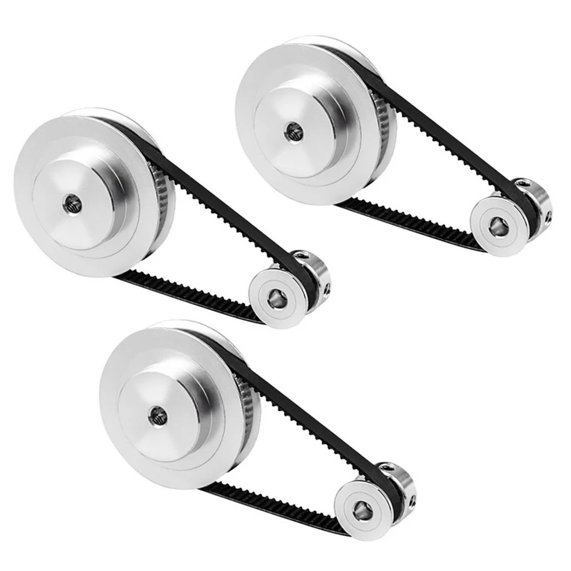 

3 Pcs 2GT Synchronous Wheel 1:3 Reduction Drive Belt Wheel 60 Tooth Synchronous Belt Wheel Model Mechanical Belt 8mm