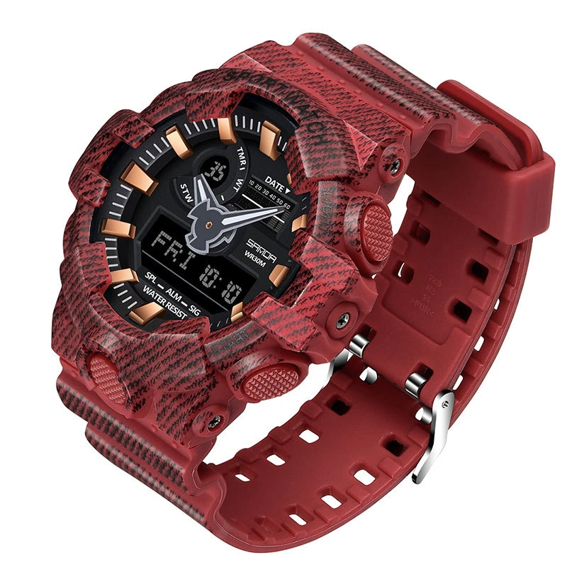 Современные Роскошные мужские часы из денима водонепроницаемые спортивные