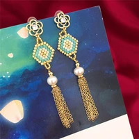 freshwater big drop dangle earrings 2019 for women brincos bohemian natural pearl earring gold handmade statement jewelry gift