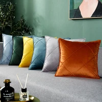 luxury embroidery plaid fashion geometric soft velvet cushion cover pillow cover pillowcase home decorative sofa throw pillows