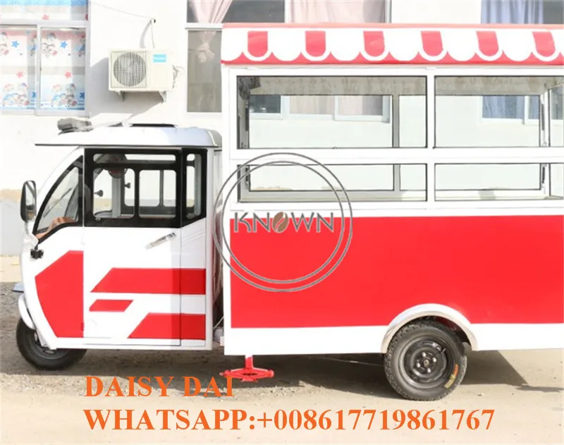 3 колеса Электрический мобильный закуски быстро Еда прицеп для хот-догов