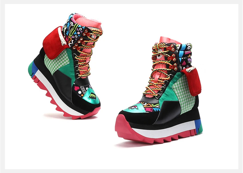 Genuine Leather Sneakers Women Trendy Increasing Dad Shoes Woman Fashion Thick Sole Ladies Platform Shoe Laces Zapatillas Mujer