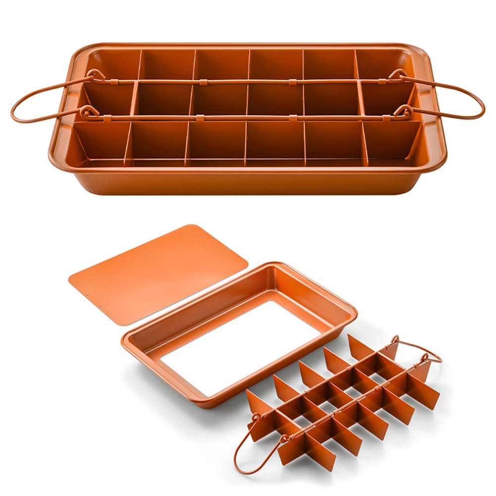 

Chequered Cake Baking Tray with Removable Bottom Non Stick Rectangular for Oven Baking