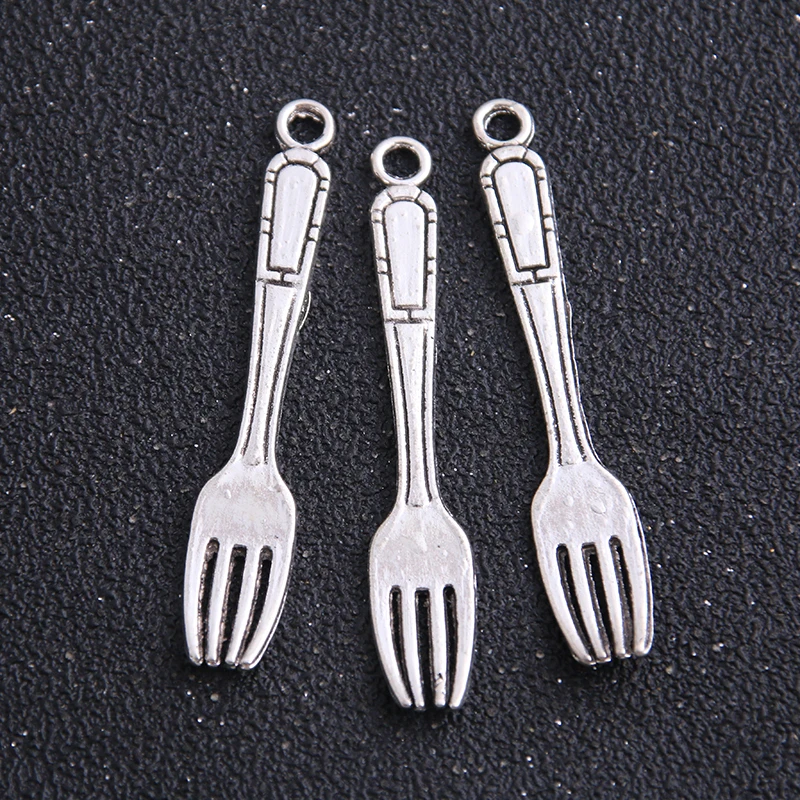 10pcs/lot 9*54mm Free shipping Antique Alloy Tableware fork Charms Jewelry Pendants | Украшения и аксессуары