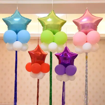 10 шт./лот сердце в Звездном стиле с воздушный шарик из фольги форме фольговым