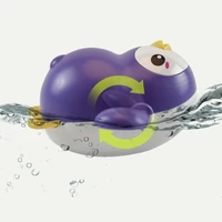 2pcs plastic bath toys penguin wind up baby bathing water playing for bathtub inflatable pool mixed colors