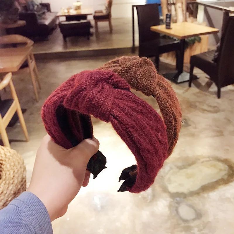 Для девочек ручной вязки шерсть галстук бабочка ретро повязки для волос дикие