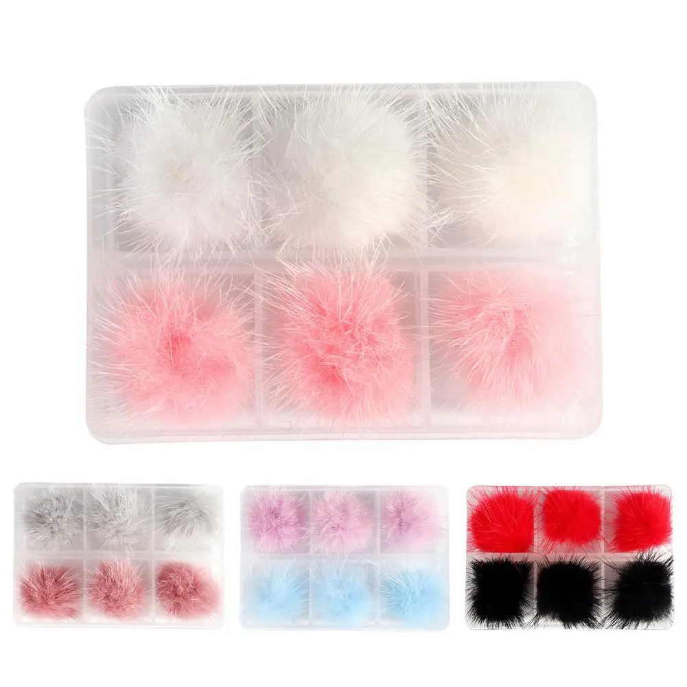 

Помпоны для ногтей, 6 шт., плюшевые пушистые Помпоны для дизайна ногтей со съемной магнитной основой, элегантные помпоны, аксессуары для ногт...