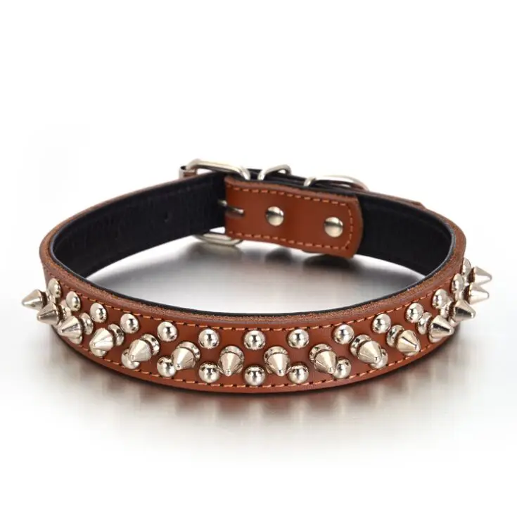 

Ошейник кожаный в стиле панк, с шипами, ошейник с заклепками, заклепочный воротник для собак
