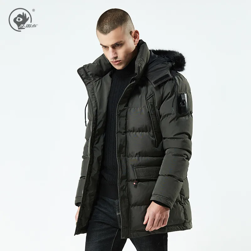 

Парка мужская зимняя с меховым капюшоном, на подкладке