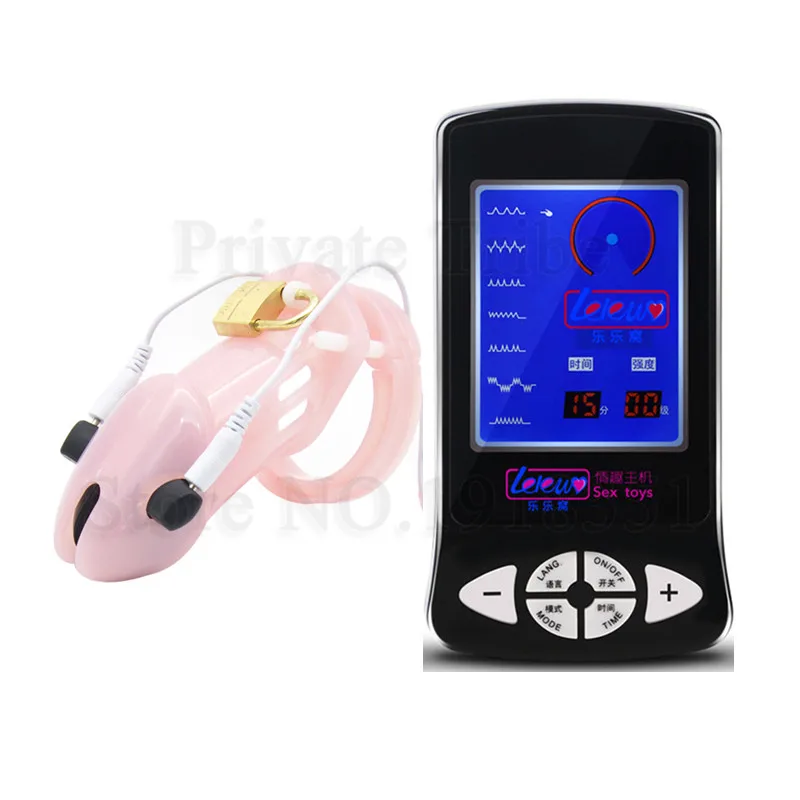 Длинный электрошоковый Мужской Пояс верности с замком электрическая клетка на