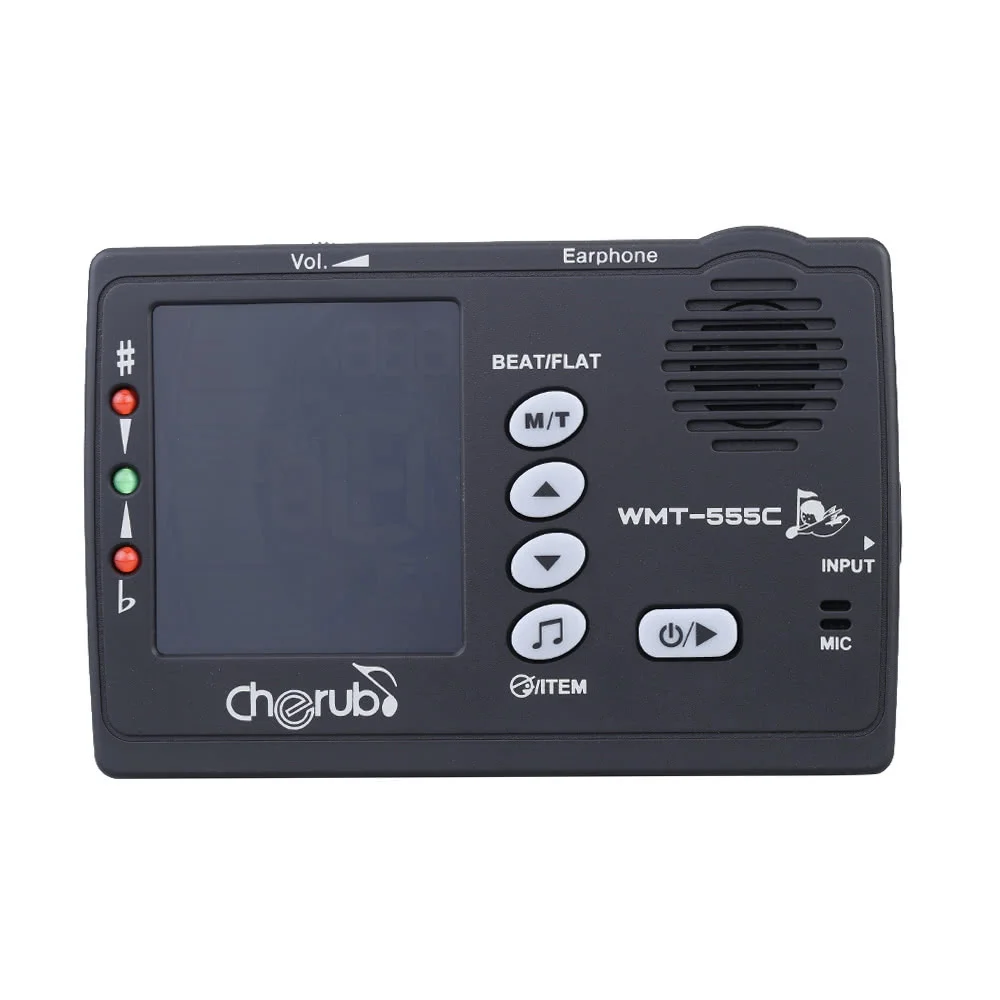 WMT-555C Multifunctional Electronic Digital Tuner & Metronome Tone Generator 3 in 1 Intonation Trainer with Pickup and Clip | Спорт и