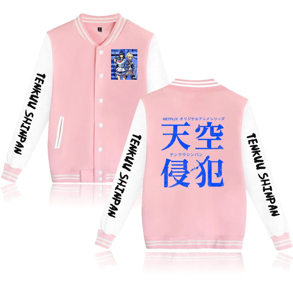 

High-Rise Invasion Baseball Jackets Fashion Japanese anime print Women Men Long Sleeve Jacket Hot Sale Casual Sportswear