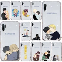 banana fish phone case transparent for samsung galaxy a71 a21s s8 s9 s10 plus note 20 ultra