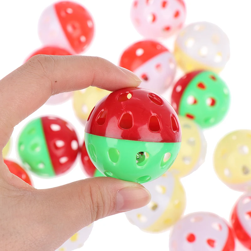 

5pcs Toys For Cats Ball With Bell Playing Chew Rattle Plastic Ball Interactive