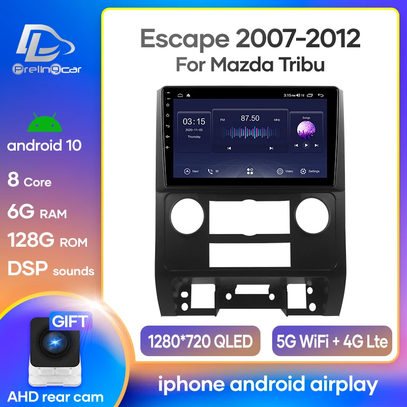 Автомобильная система навигации Android 10 0 DVD GPS аудио для Ford North America escape kuga 2007-2012 mazda