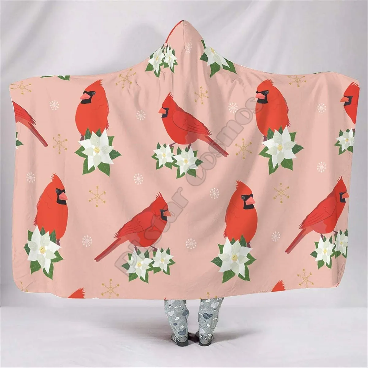 

Beautiful Bird Hooded Blanket Adult colorful child Sherpa Fleece Wearable Blanket Microfiber Bedding Drop Shipping 04