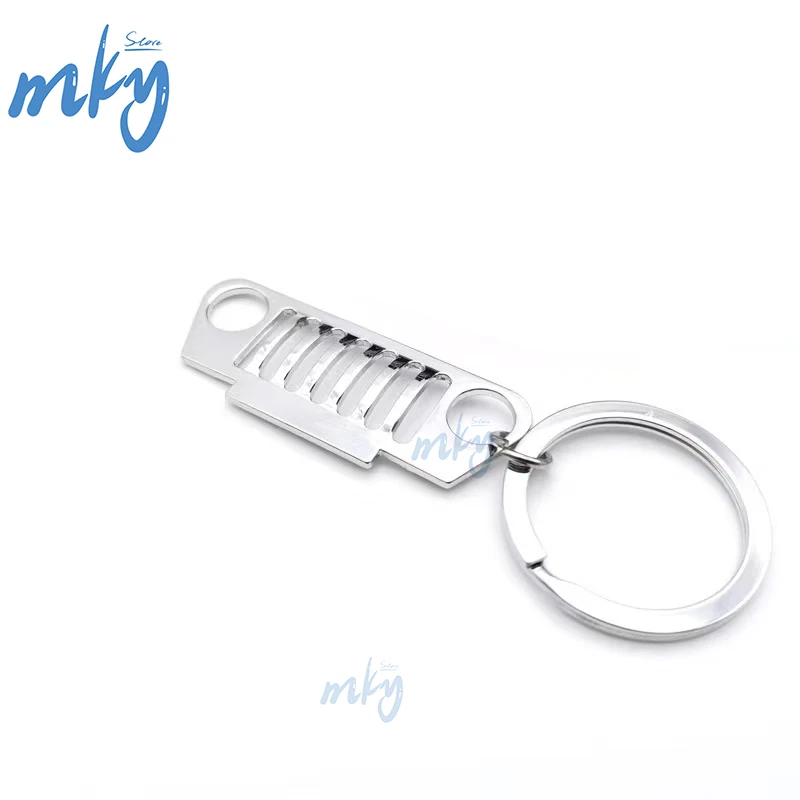1 шт. брелок-гриль из нержавеющей стали металлическое хромированное кольцо для Jeep