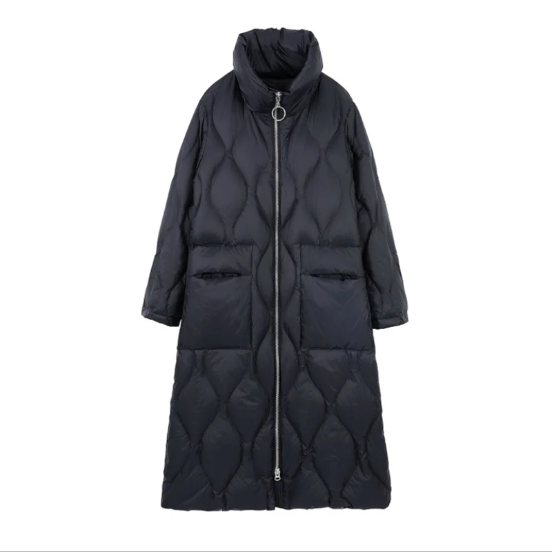 

New style light autumn and winter Korean version female down jacket thin medium and long style women coat slim lady clothes