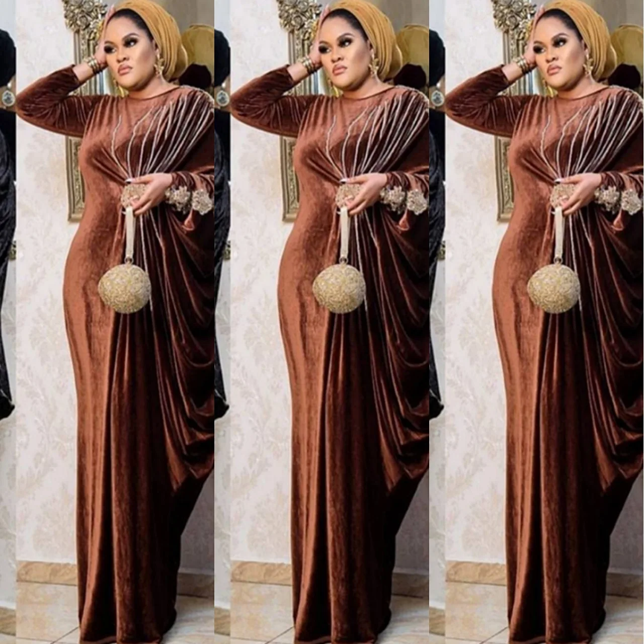 Women’s Muslim Solid Abaya Arabic Collection Clothing & Apparel Women's Fashion cb5feb1b7314637725a2e7: Brown|Khaki