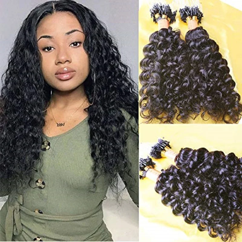 

Свободные кудрявые удлинители человеческих волос с микро-петлей, бразильские неповрежденные человеческие волосы, микро-петля, кольцо 100 г, ...