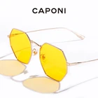 Солнцезащитные очки CAPONI шестиугольные Женские Ретро Металлические многоугольные брендовые дизайнерские женские солнцезащитные очки Роскошные винтажные женские очки для глаз CP915