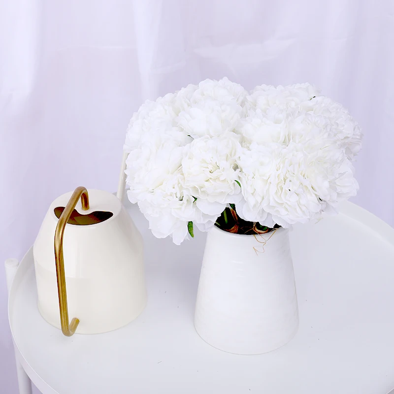 

5pcs Silk Peonies Artificial Flowers White Wedding Home Decor Bouquet Pretty Autumn Scenes Arrangement Peony Fake Flower Cheap