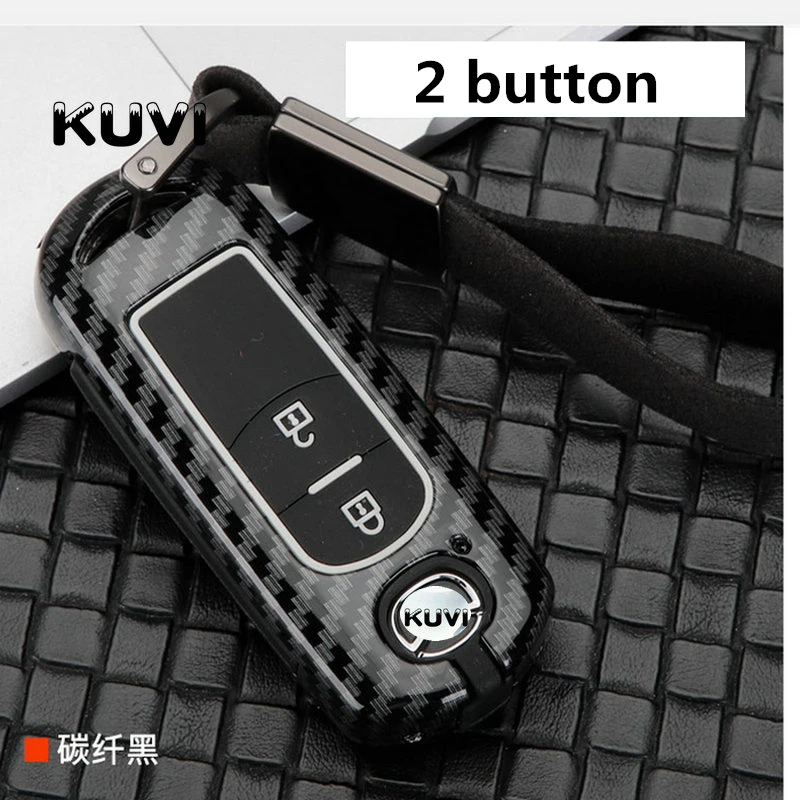 2Button carbon black Цинковый брелок для автомобильных ключей, дистанционный ключ чехол КРЫШКА ДЛЯ Mazda 2 3 6 Axela Atenza CX-5 CX5 CX-7 CX-9 Smart 2/3 кнопки - Название цвета: 2Button carbon black