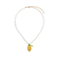 hand woven lemon necklace exaggerated pearl clavicle necklace womens accessories