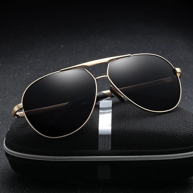 Солнцезащитные очки TR90 мужские в металлической овальной оправе модные