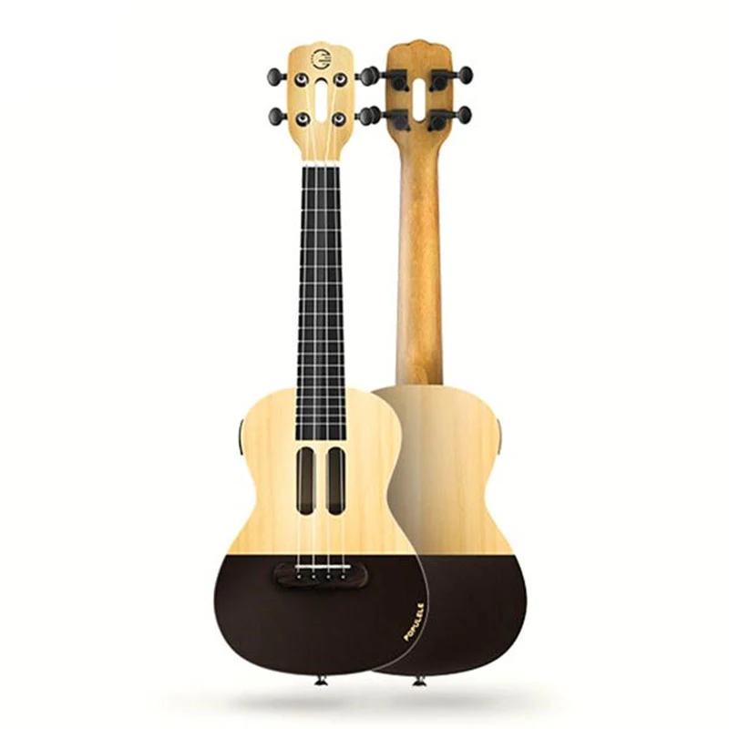 populele smart ukulele 23 zoll 4 sticht elektrische ukulele konzert sopran akustische unterstützung app led mini gitarre mit tasche free global s