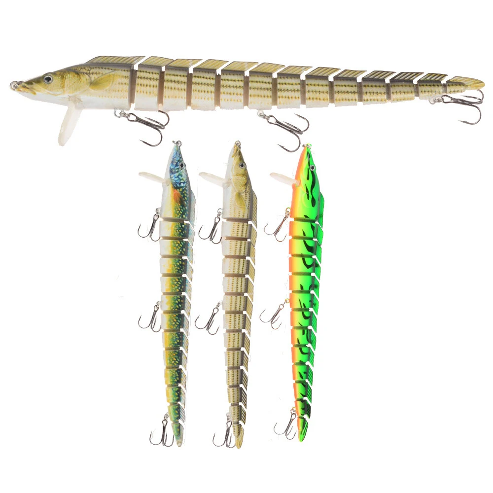 

1pcs 23cm 46g Wobbler Pike Fishing Lure Multi Jointed Sections Crankbait Artificial Hard Bait Swimbait Fake Fish Fishing Tools