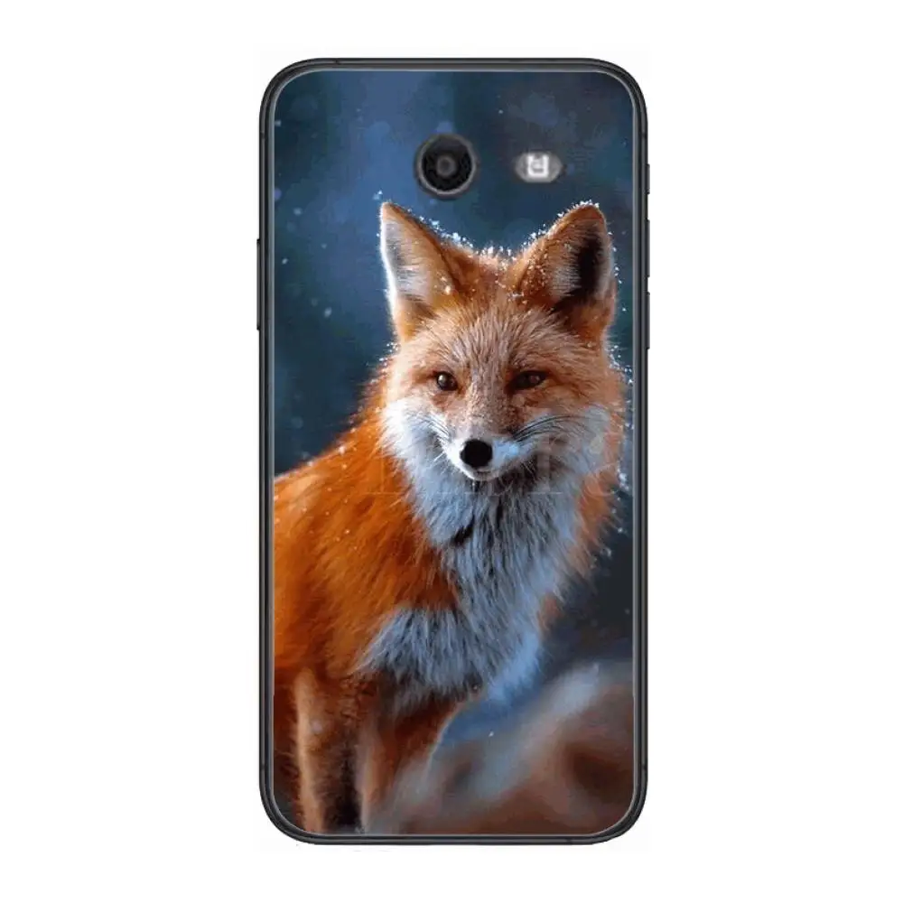 

Back Trend Fox Cute Anima Phone Case Hull For Samsung Galaxy J 4 3 5 6 7 8 EU 2018 Plus 2017 Black Shell Art Cell Cover TPU