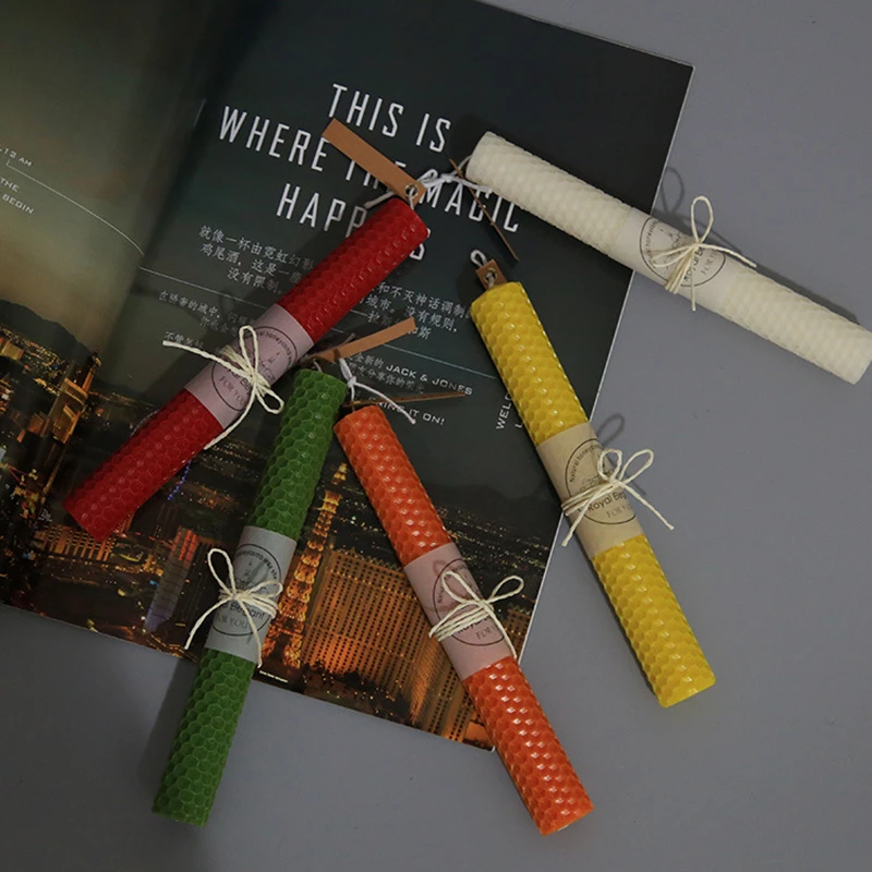 

12pcs 15cm*20cm*0.3cm Natural Candle Material, Handmade DIY Honey Candle for Children, Craft Wax, Honeycomb Color Beeswax